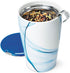 Tea Forte Kati Cup Bleu, Ceramic Tea Infuser Cup with Infuser Basket and Lid for Steeping Loose Leaf Tea