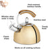 Pinky Up Presley Gold 70 Oz Tea Kettle, Stovetop Induction Stainless Steel Whistling Kettle