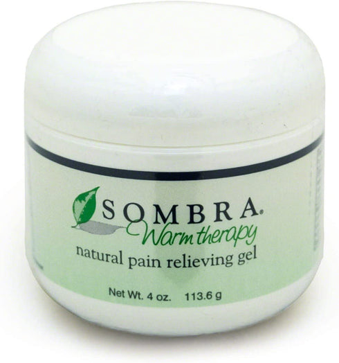 Sombra Warm Therapy Natural Pain Relieving Gel- Great Smelling Quick Absorption Formula for Pain Relief (4oz Jar), White