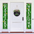 Seasonal Interchangeable Welcome Sign for Front Door Decor St Patrick's Day Wreath Shamrock Door Sign with 15 Pieces Icons St Patricks Easter Decor Christmas Valentines Spring Summer Fall Winter