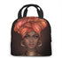 African American Woman Lunch Bag for Women Insulated Lunch Box with Front Pocket for Work Reusable Cooler Tote Bag for Office School Picnic Hiking Beach