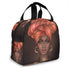 African American Woman Lunch Bag for Women Insulated Lunch Box with Front Pocket for Work Reusable Cooler Tote Bag for Office School Picnic Hiking Beach
