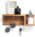 AKKO Wooden Key Holder for Wall Decorative Mail and Key Holder Organizer with 4 Key Hooks and œZ? Shape Wall Mount Floating Shelf ,Rustic Home Decor for Wall, Entryway, Mudroom, Bathroom