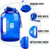 DB & PROSPER Large One Gallon Blue Motivational Water Bottle With Time Marker | Bottles | Hydration | Gym | Exercise | Hiking | camping | water jugs | sports accessories | wellness