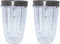 Blendin 2 Pack 24 Ounce Tall Cup with Lip Rings, Compatible with Nutribullet 600W, 900W, NB-101B, 900 Pro Series Blenders