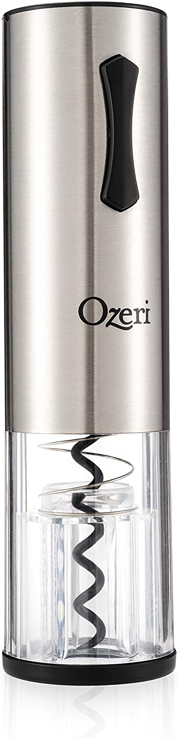 Ozeri Travel Series USB Rechargeable Electric Wine Bottle Opener, Stainless Steel