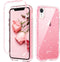 GUAGUA iPhone XR Case, Pink Glitter Bling Crystal Clear Shiny Cover for Girls Women Three Layer Hybrid Hard PC Soft TPU Bumper Shockproof Protective Phone Case for iPhone XR 6.1-inch 2018 Pink