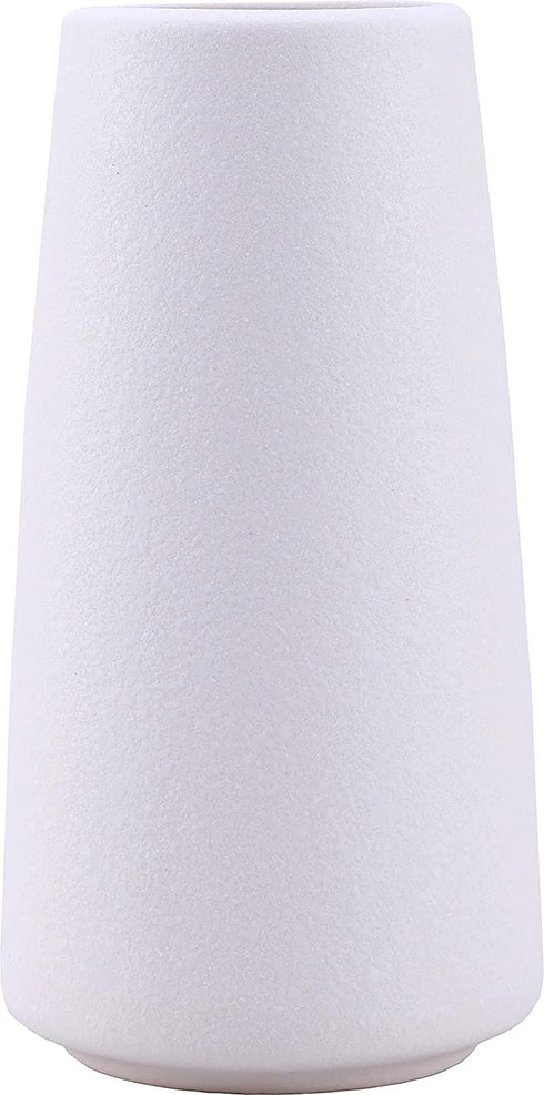 Ceramic Vase - Flower Vase Minimalism Style for Modern Table Shelf Home Decor, Fit for Fireplace Bedroom Kitchen Living Room Centerpieces Office Desk (Solid White, Big)