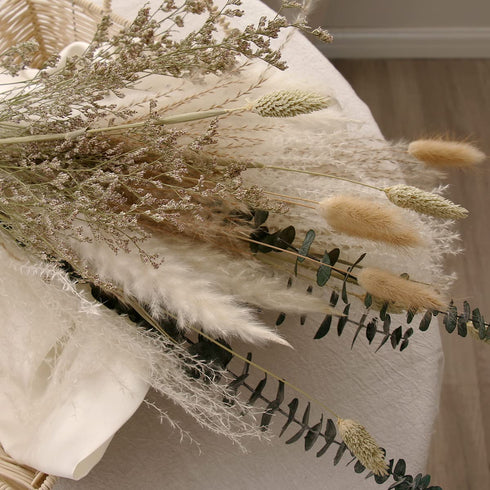 Natural Dried Flower Bouquet ,17" White Pampas Grass Branches Boho D©cor for Vase,Home D©cor Table Decorations for Party Wedding