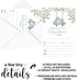 Elephant Baby Shower Invitations Boys - Pack of 25 Invites with Envelopes Rustic, Greenery Jungle Animal Party Theme Handwrite Details Blank Set DIY