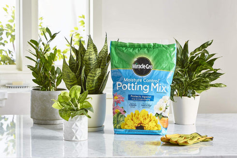 Miracle-Gro Moisture Control Potting Mix: Indoor/Outdoor Container Soil with Fertilizer for Plants, Flowers & Vegetables, 8 qt.