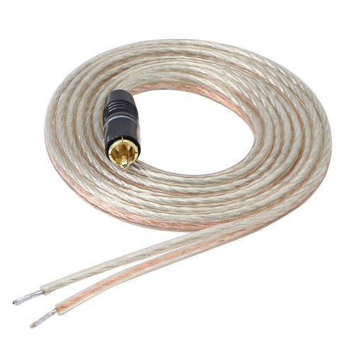RCA Speaker Wire, Speaker Bare Cable to RCA Plug, Gold Plated RCA Connector High Level OFC Audio Cable Open End for Amplifiers Subwoofer - DIY, 2 M