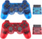 Burcica Wireless Controller for PS2 Play station 2 Dual Vibration - ClearBlue and ClearRed