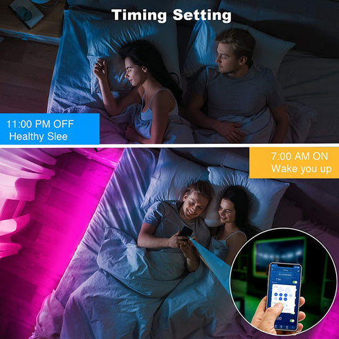 60ft Daybetter Smart Led Lights,5050 RGB Led Strip Lights Kits with Remote, App Control Timer Schedule Led Music Strip Lights(2 Rolls of 30ft)