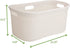 Mind Reader 40 Liter Laundry Basket, Laundry Hamper with Cutout Handles, Washing Bin, Dirty Clothes Storage, Bathroom, Bedroom, Closet, Ivory