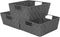 Sorbus Woven Basket Bin Set - Shelf Storage Tote Baskets for Household Items - Stackable with Woven Straps & Built-in Carry Handles (Gray)
