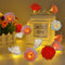 TURNMEON 10Ft 30Led Rose Light Valentines Day Decoration Flower String Lights Red Pink White Rose Battery Power Artificial Flowers Garland Lights Indoor Outdoor Decor Valentines Home Party(Warm White)
