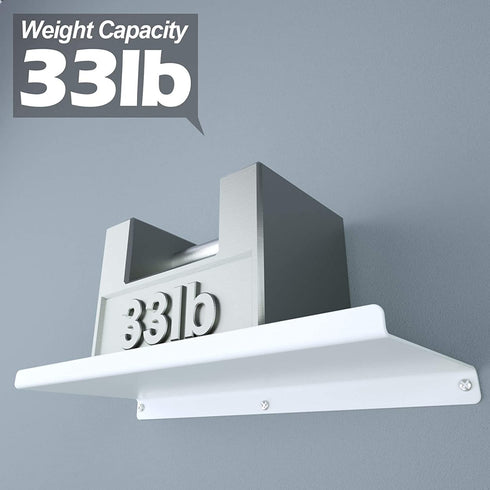 SRIWATANA White Metal Wall Shelves, Floating Shelves Wall Mounted Set of 3 for Bedroom, Living Room, Bathroom, Kitchen, Matte White