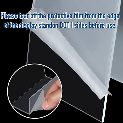 TRIMOU Clear Acrylic Book Stand with Ledge Clear Acrylic Book Display Easel, Display Stand for Displaying Books Pictures Albums Comic Books CDs Artworks Tablets or Other Items (Large)