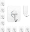 Adhesive Hooks.Heavy Duty Self Wall Hooks15lb(Max),Waterproof and Oilproof Transparent hooks11 Pack