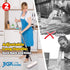 JIGA 2 Pack Floor Scrub Brush with Long Handle, Stiff Bristle Brush Scrubber, Cleaning Brush for Deck, Bathroom, Tub, Tile, Grout, Kitchen, Swimming Pool, Patio, Garages, Gray