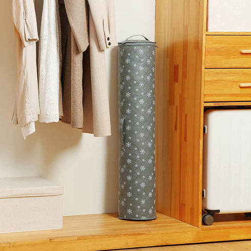 Phedrew 2Pack Thickened Wrapping Paper Storage Bag Fits Rolls Upto 40" Wrap Organizers Containers Under Bed Wrapping Paper Storage Container Organizer (2, Gray)