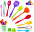 TIBLEN 18 pcs Silicone Kitchen Cooking Utensil Set, Non-stick Heat Resistant Cookware, BPA Free Non-Toxic Tools,Turner Tongs Ladle Spoon Whisk, Dishwasher Safe -Colorful