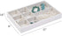 Richards Homewares Stackable Jewelry Storage Organizer Tray, 8-Compartment without Ring Holder, White