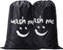 NICOGENA Wash Me Laundry Bag 2 packs, 28x40 inches Rips & Tears Resistant Large Dirty Clothes Storage Bag, Machine Washable, Heavy Duty Laundry Hamper Liner for College Students, Black