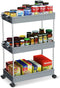 NOTHEIA Storage Cart 3-Tier, Bathroom Organization Slide Out Cart, Laundry Organization and Storage Utility Cart, Snack Cart with Wheels Thin Space Solutions, Grey