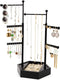 Emfogo Jewelry Organizer Stand - 6 Tier Jewelry Holder with Adjustable Height Necklace Holder Organizer Display & Storage for Earrings Ring Bracelet (Black)