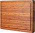 Wood Cutting Board for Kitchen, 1" Thick Butcher Block, Cheese Charcuterie Board, with Side Handles and Juice Grooves, 16x11"