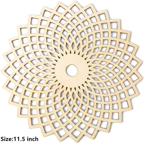 Simurg 11.5" Torus Flower Crystal Grid Torus Flower Wall Art Wooden Crystal Grid Board Sacred Geometry Wall Hanging Decor Wall Sculpture