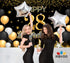 RBYOO 28th Gold Black Happy Birthday Backdrop for Girls Women Boy Men 7x5ft Photography Background Banner Birthday Party Decorations Photo Booth Props