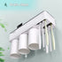 Magnetic Toothbrush Holder Wall Mount Electric Toothbrushes Slots Cosmetic Organizer and Drawer with Phone Holder