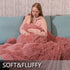 Yusoki Pink Faux Fur Throw Winter Blanket,2 Layers,50" x 60",Soft Fluffy Fuzzy Cozy Blanket for Women Girls Teens Sofa Chair Couch Bed Farmhouse Decrations Photoshoot Props