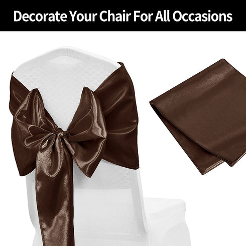 yourose 1 Pack Satin Table Runners 12 x 108 inch for Wedding Banquet Decoration, Bright Silk and Smooth Fabric Party Table Runner ?Chocolate?1 Piece?