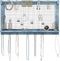 Rustic Jewelry Organizer Wall Mounted Jewelry Holder with Removable Bracelet Rod, Shelf and 16 Hooks Perfect Earrings, Necklaces and Bracelets Holder Vintage Jewelry Display Rustic Blue