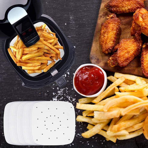 Air Fryer Parchment Paper, 200pcs 8.5 Inch Perforated Unbleached Square Air Fryer Liners,Steaming Parchment Liner, Parchment Paper for Air Fryer, No Burn, Easy Cleanup€¦