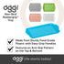 Oggi Rectangle Non Skid Rubber Grip Serving Tray, Aqua