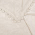BEAUTEX Fleece Throw Blanket with Pompom Fringe, Beige Flannel Blankets and Throws for Couch, Super Soft Cozy Lightweight Plush Throw Blanket (50" x 60")