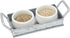 Mind Reader 2 Ceramic, Condiment Set with Galvanized Serving Board, One Size, Silver Tray-2 Bowls