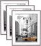 Metrekey 8x10 Picture Frame (3 Pack, Grey Woodgrain), Photo Frame 8x10 for Table Top Display and Wall Mounting Definition Glass Photo Frames