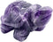 faovramulet Hand Carved Stone Turtle Tortoise Animal Figurine Pocket Statue Sculpture, Amethyst 1.5"