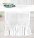 D'Moksha Homes White Table Runner - 14 x 72 Inch, 100% Pure Linen Ruffle Table Runners 72 inches Long, Machine Washable, Easter Table Runner, Perfect for Spring Summer Mother's Day