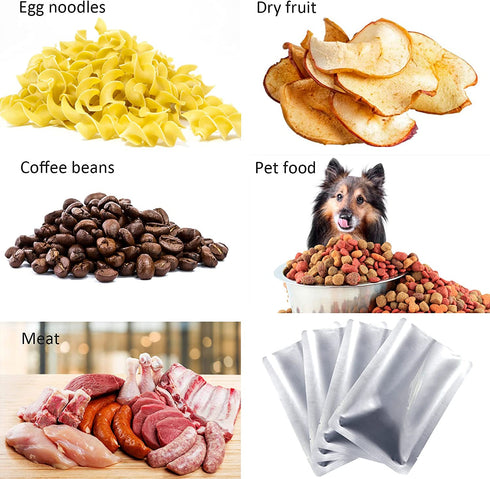 100 PACK Mylar Bags for Food Storage Mylar Food Storage Bags Vacuum Sealed Bags for Long Term Storage(4Mil,8"x11.7")
