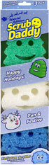 Scrub Daddy Sponge Set - Winter Shapes - Non Scratch Scrubbers for Dishes and Home, Odor Resistant, Temperature Controlled, Soft in Warm Water, Firm in Cold, Deep Cleaning, Dishwasher Safe, 3ct
