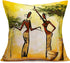 Smilyard African Decor Throw Pillow Covers Cotton Linen Oil Painting African Women Print Outdoor Pillow Covers Cushion Home Decorations 18x18 Inch Set of 4 Couch Pillow Case (Woman Set)