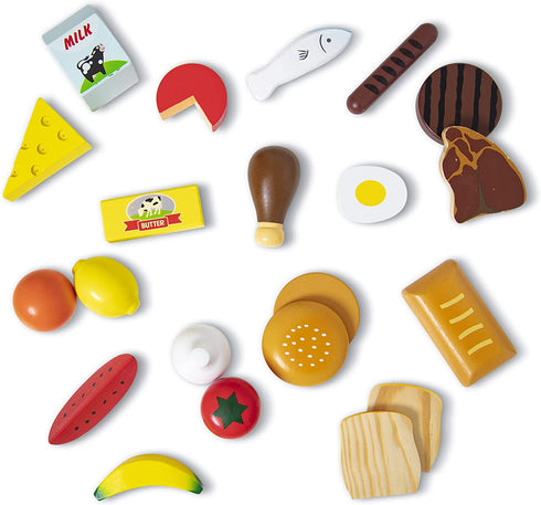 Melissa & Doug Food Groups - 21 Wooden Pieces and 4 Crates