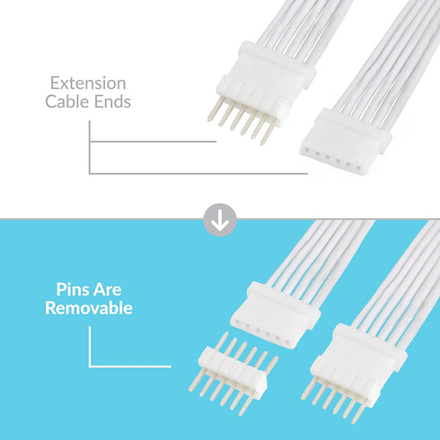 Litcessory Extension Cable for Philips Hue Lightstrip Plus (3.3ft, 1 Pack, White - MICRO 6-PIN V4)